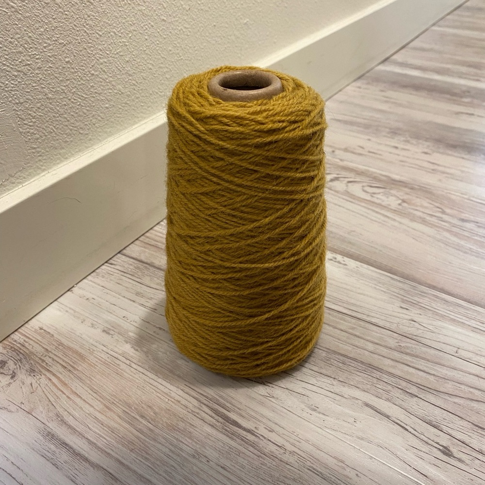 Gold Wool Yarn Cone - 100% New Zealand Wool Tuft the World -Ochre Yellow Mustard